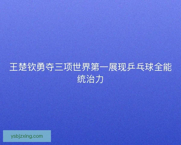 王楚钦勇夺三项世界第一展现乒乓球全能统治力 王楚钦勇夺三项世界第一展现乒乓球全能统治力